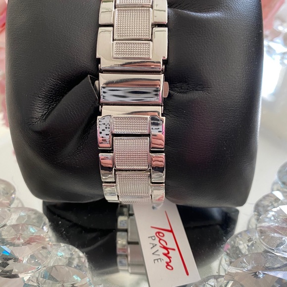 Men’s bling iced out silver flashy cuban watch - Picture 4 of 5